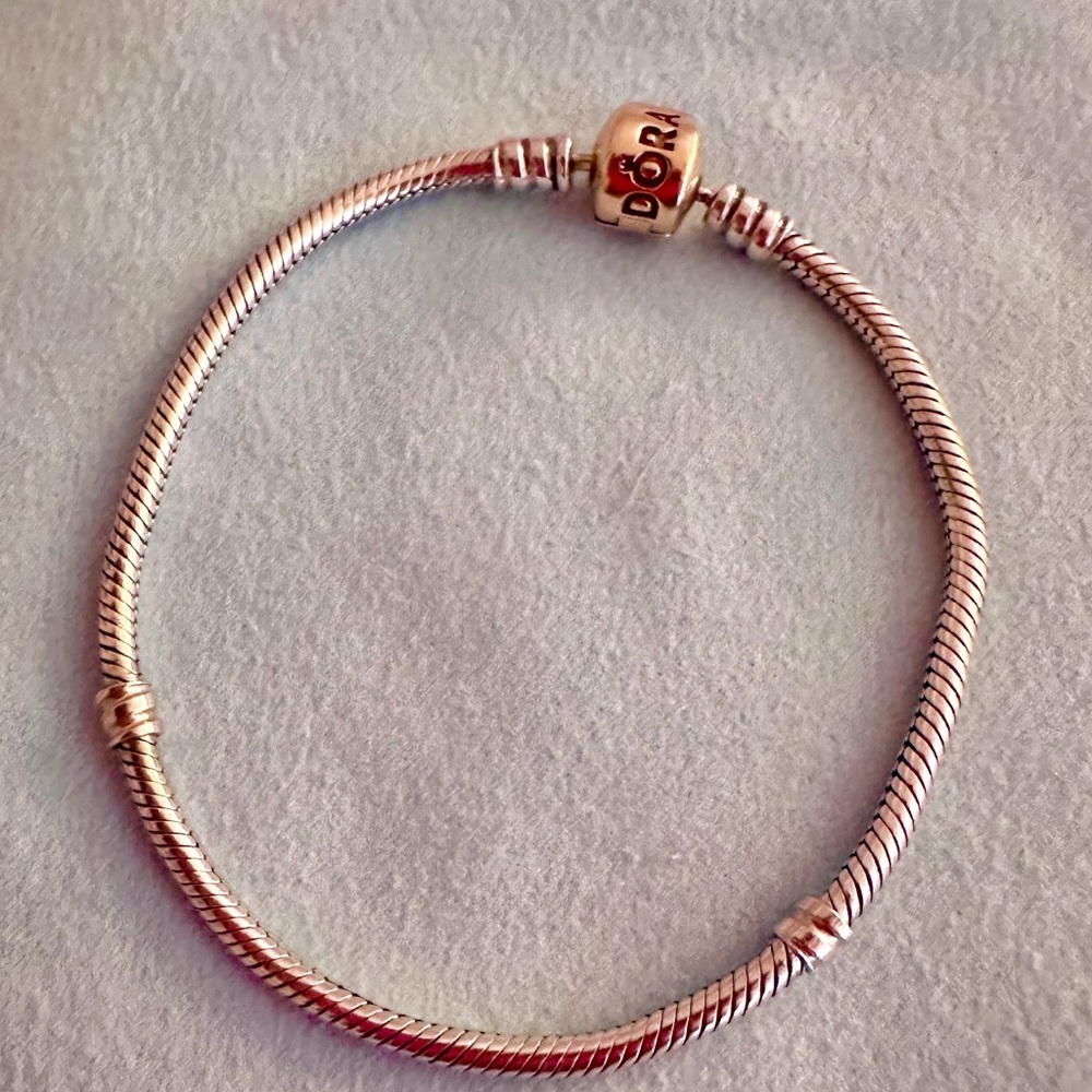 Authentic Pandora 14K 585 Stamped 2tone Gold Clasp  Bracelet‼️Size 8”